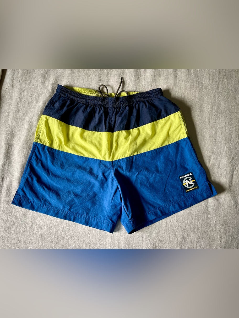 Nautica Men's Colorblock Athletic Shorts - Navy, Yellow, Blue